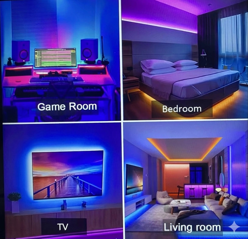 LED lights transform an ordinary room into a beautiful space