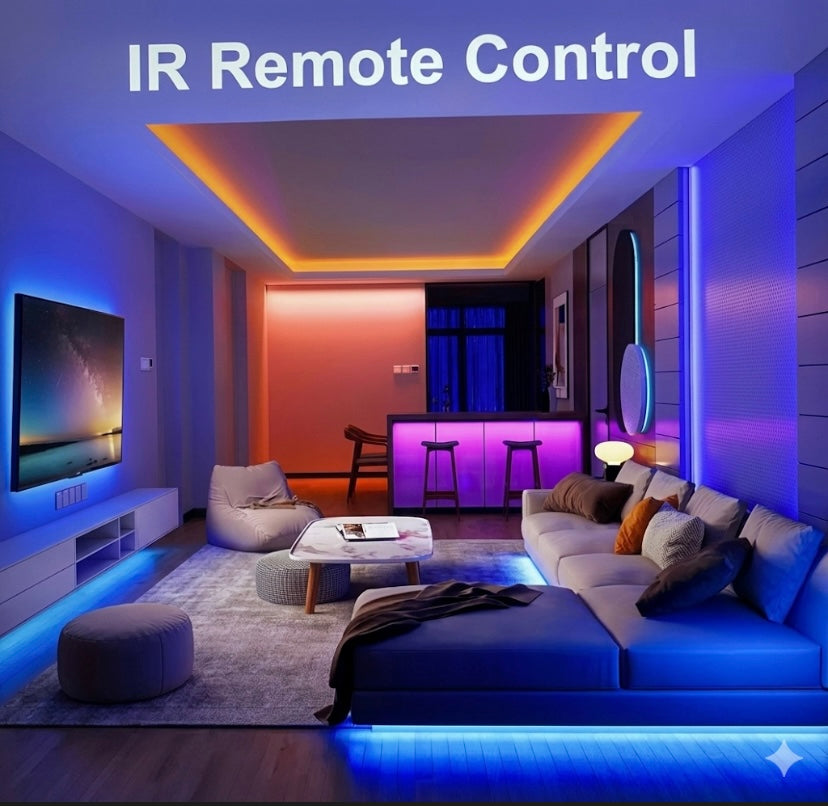 LED lights transform an ordinary room into a beautiful space