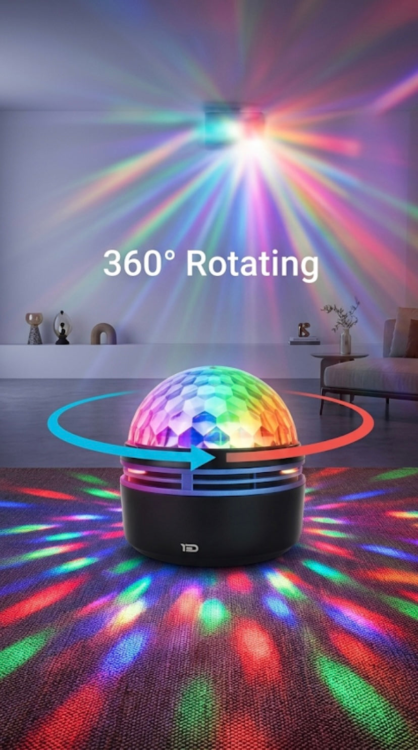 360° Rotating RGB LED Disco Ball Light with Remote