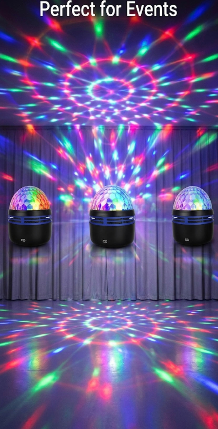 360° Rotating RGB LED Disco Ball Light with Remote