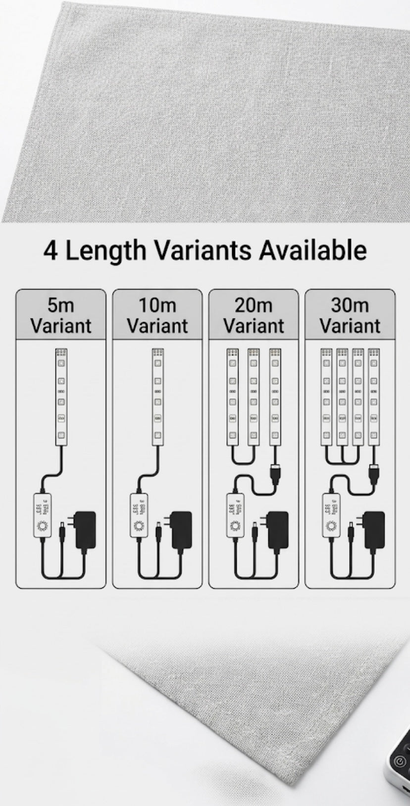 Smart RGB LED Strip Lights - App & Remote Controlled (5M-30M)