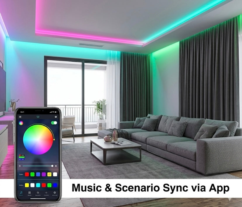 Smart RGB LED Strip Lights - App & Remote Controlled (5M-30M)
